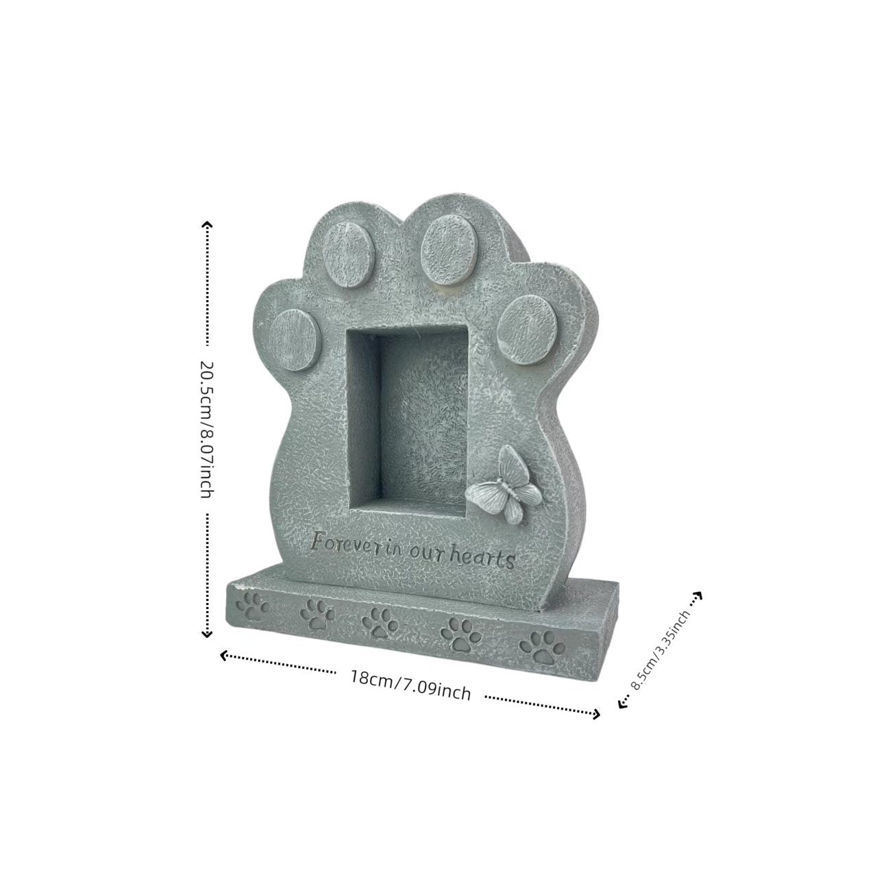 Pet Memorial Stone Heart Keepsake-Granite Gray