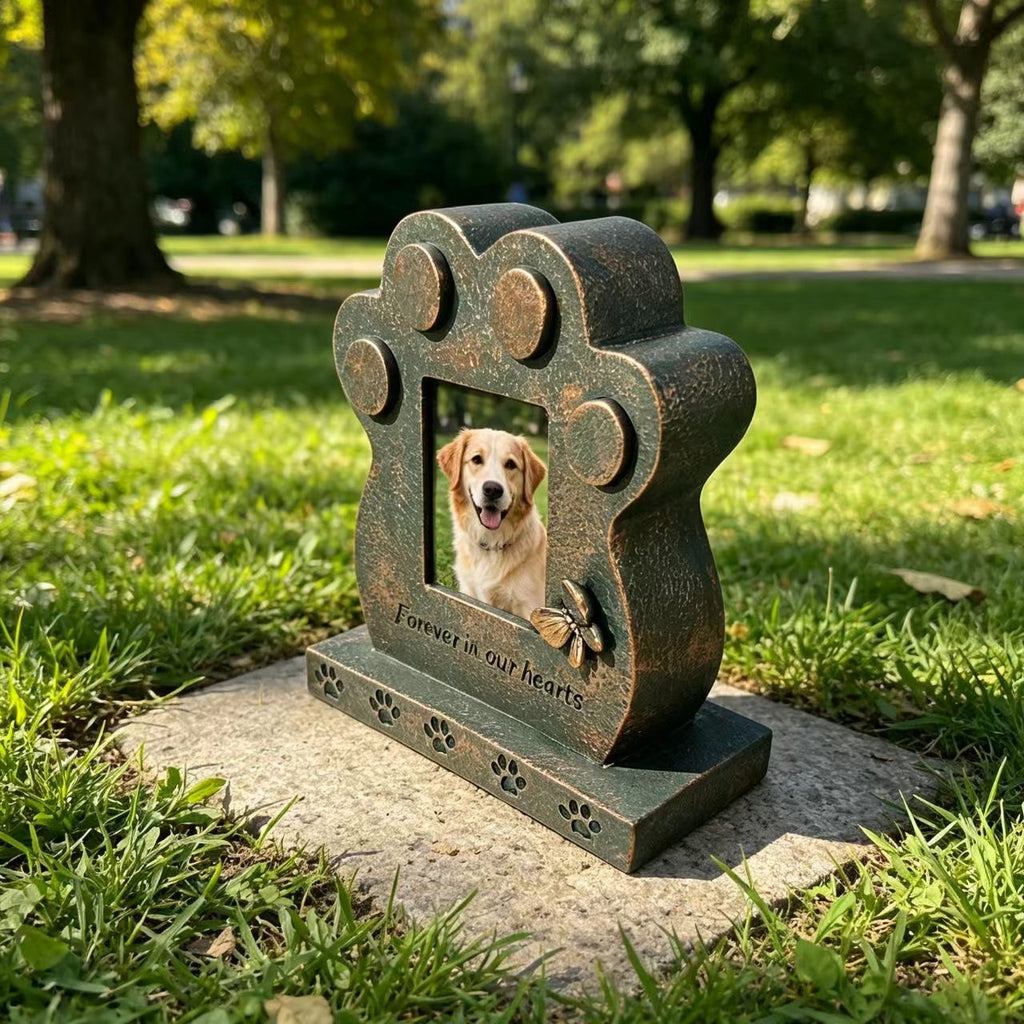Pet Memorial Stone Heart Keepsake-Antique Bronze