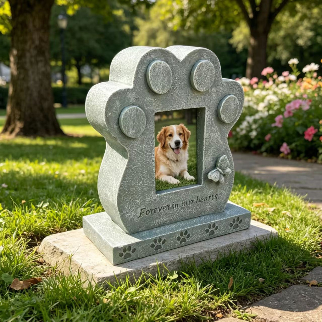 Pet Memorial Stone Heart Keepsake-Granite Gray
